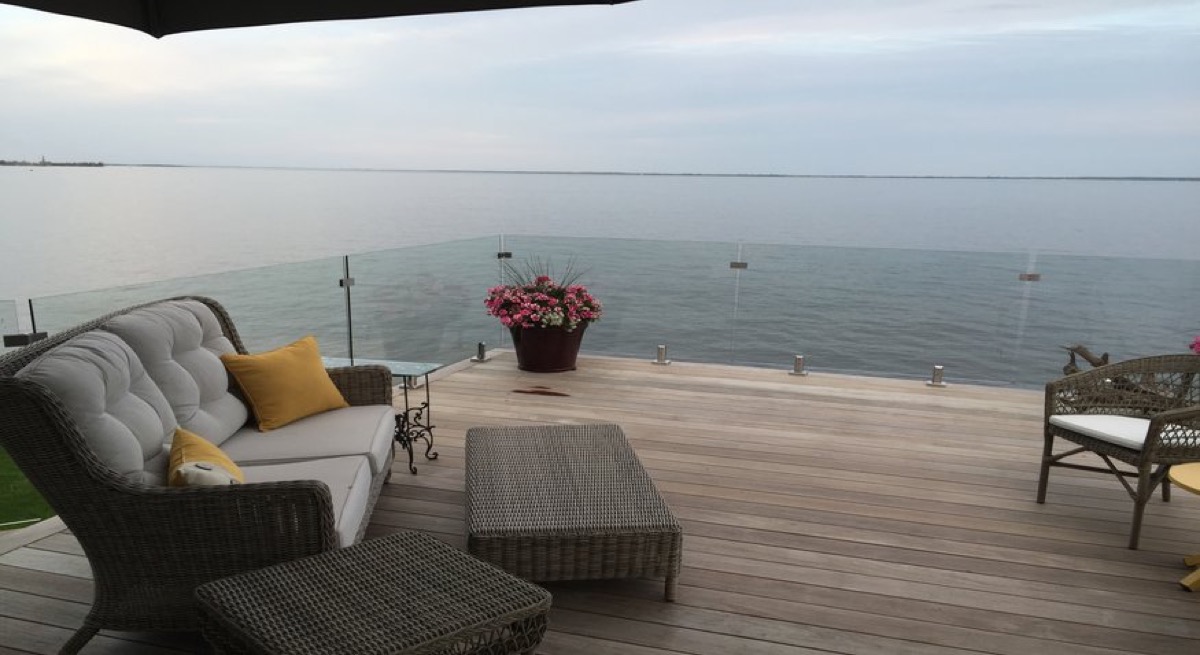 Waterfront deck with ocean views